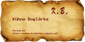 Kühne Boglárka névjegykártya